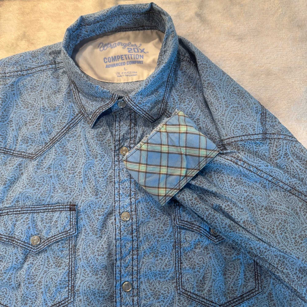 Men's Blue Paisley Denim Jacket